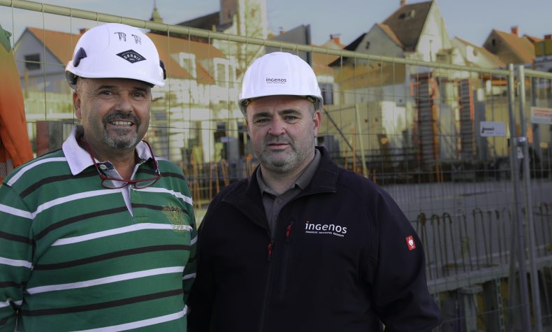 Hr. Christian Pacher (Bauleiter - Fa. Granit) und Hr. Gerald Trieb (Projektleiter ÖBA - Fa. Ingenos)